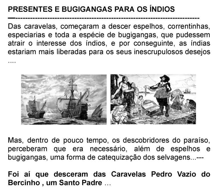 PRESENTES E BUGIGANGAS PARA OS ÍNDIOS - Google Docs