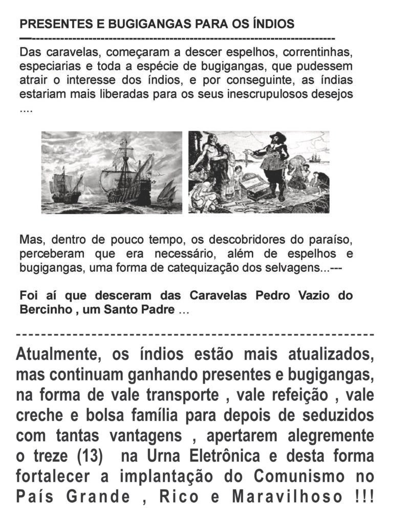 PRESENTES E BUGIGANGAS PARA OS ÍNDIOS _ok